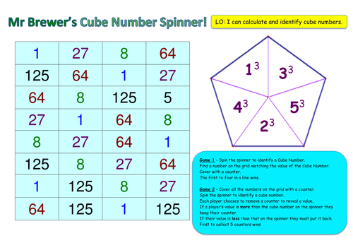 Cube Numbers Game