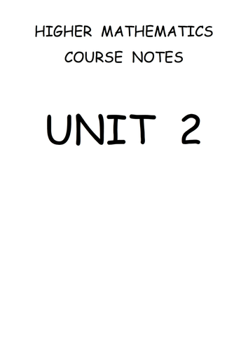 Higher Maths Notes (Scotland)