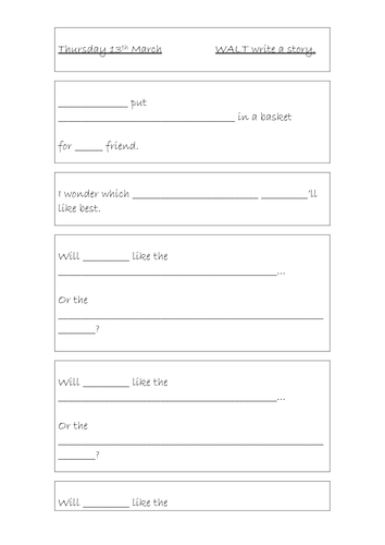 Handa's Surprise: Write your own