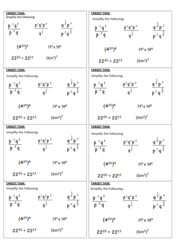 Target Task Sticker Collection Maths KS3/4