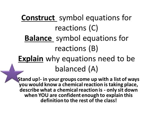 Balancing chemical equations