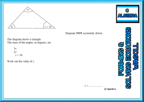 GCSE Mathematics Grade C Algebra revision cards 
