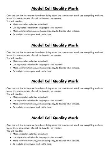 Model Cells Quality Mark Assessment (TASK ONLY)