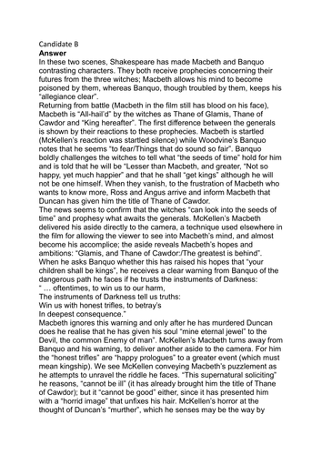 OCR Shakespeare and film Macbeth