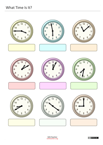 Read Analogue Clock Faces