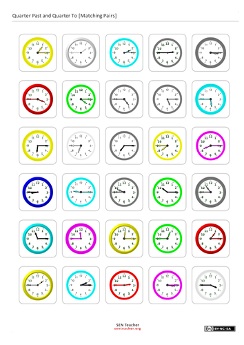 Time Cards for matching, pairs and schedules