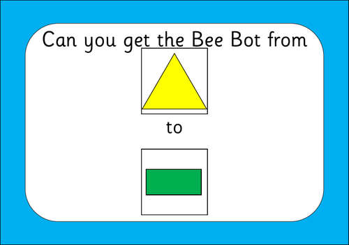 Ciencias Muestra intervalo Bee Bot Shape Mat & Challenge Cards | Teaching Resources
