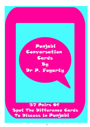 57 Punjabi Setting Cards For Conversation Practice