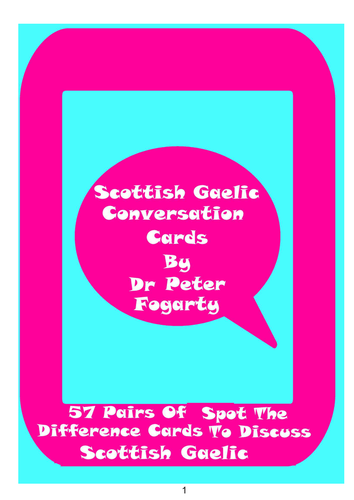 57 Scottish Gaelic Setting Cards For Conversation Practice