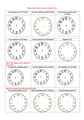 Analogue time: numbers 1-12 and roman numerals | Teaching Resources