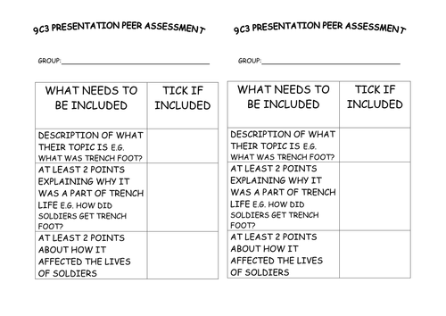 Y8 WW1 Life in the Trenches