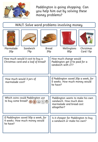money problem solving ks1