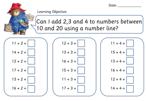 Adding 2, 3 and 4 Using a Number-Line.