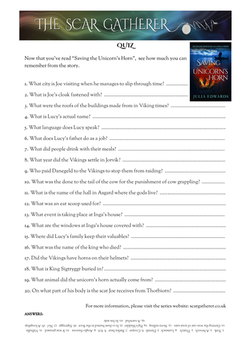Quiz to accompany Viking class reader