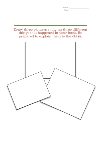 Book Review Activity - Draw Three Pictures