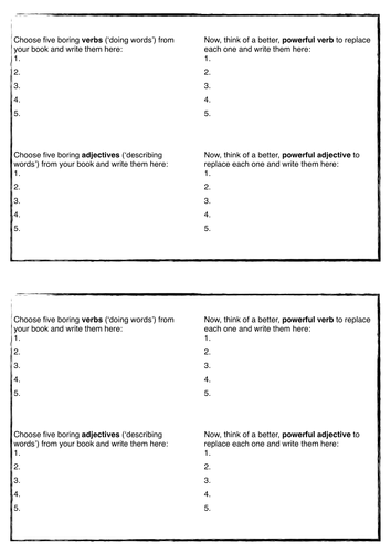 Book Review Activity - Powerful Vocabulary (Synonyms)