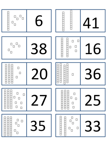 Dienes Dominoes 2 digit place value