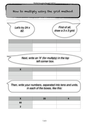 Multiplying Using The Grid Method