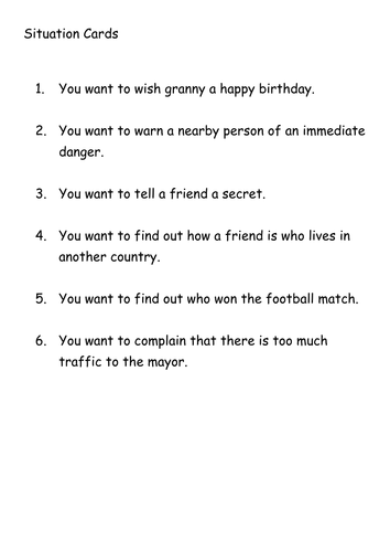 Resources for Communication lesson from Y1 Then & Now unit