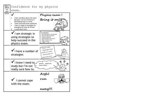 Revision skills target stickers for physics