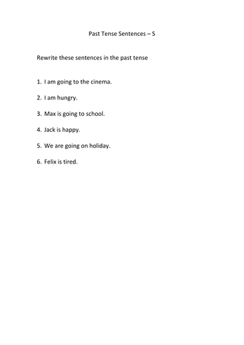 Using the past tense