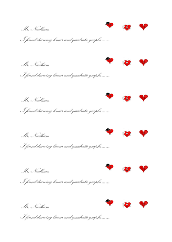 Valentine's graphs (linear and quadratic)