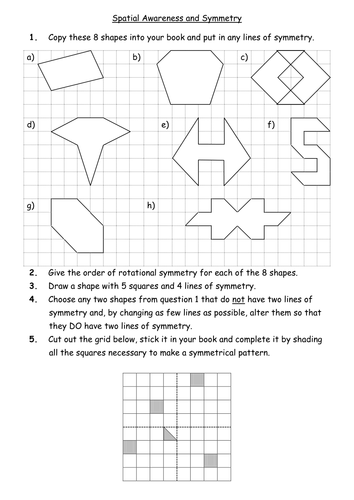 Symmetry Worksheet - line & rotational