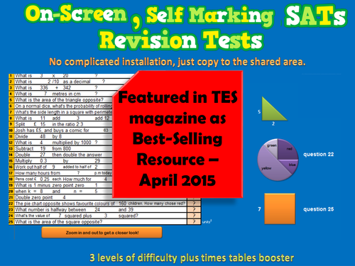 SATs  Primary Maths KS2 Revision On-screen tests (self-marking)