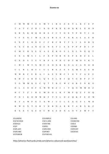 Wordsearches for advanced spellings PDF by crusell - Teaching Resources