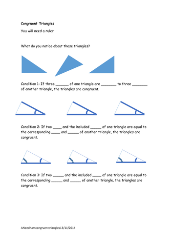 Congruent triangles | Teaching Resources