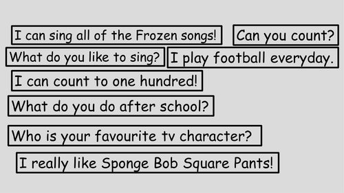 Comprehension Matching Activity