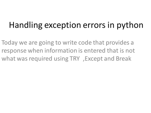How to deal with exception errors in Python
