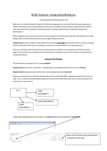 Combining css and Notepad and Dreamweaver 