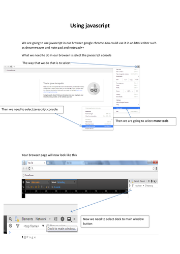 using java script in browser and in text editor