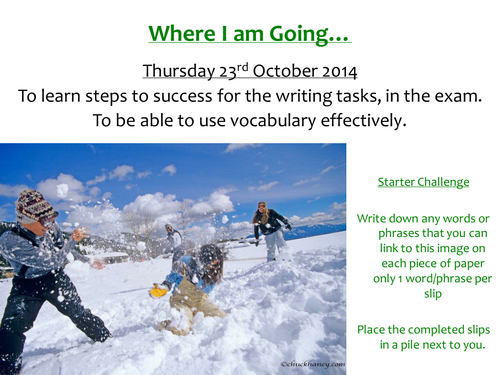 Shorter Writing Task - Revieion and Prep Lesson AQA Exam