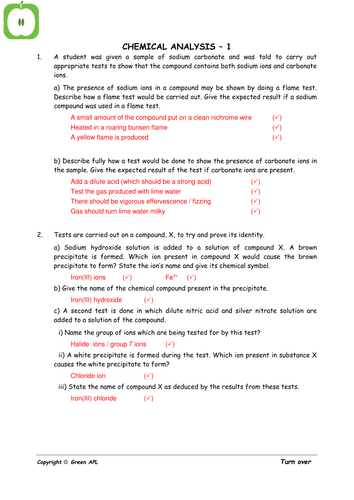 Chemistry: Chemical Analysis