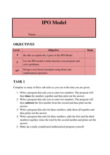 Programming Lesson 03 - IPO Model
