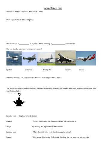 Aeroplanes Quiz