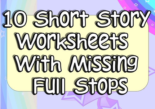 Adding Full Stops Practice 10 Worksheets KS1 or KS2 EAL or SEN