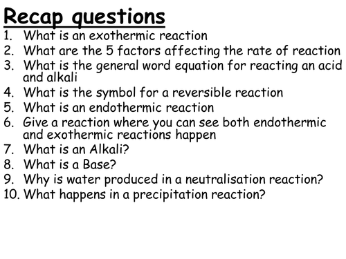 AQA Additional Chemistry Part 2 Rates, energy, salts and electrolysis