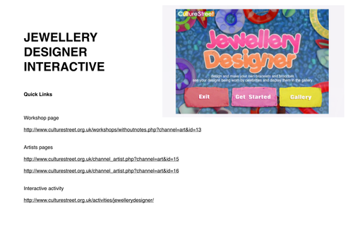 Jewellery Designer interactive activity