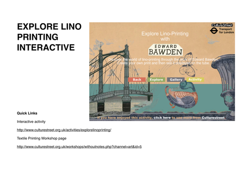 Lino printing interactive activity