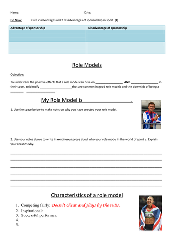 AQA Spec. Powerpoint lesson on Role Models