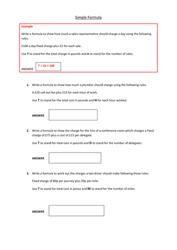 Writing simple formula