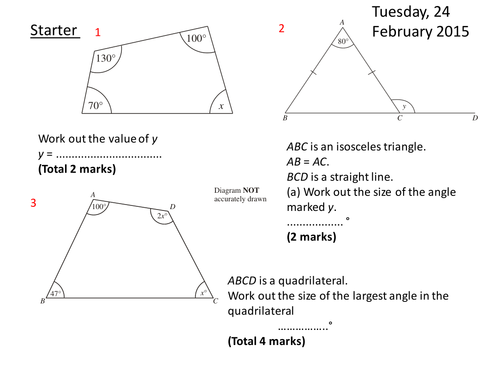 Angles in Polygons, Parallel Lines and Bearings