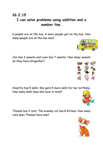 year 1 addition word problems teaching resources