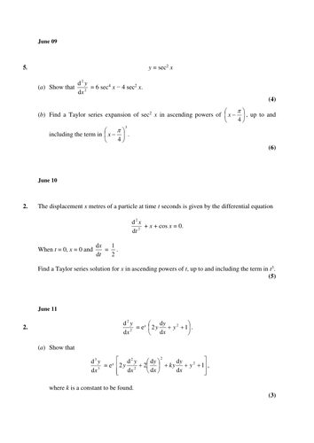 FP2 Edexcel grouped exam questions