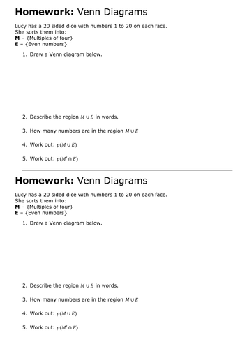 KS3: Probability Homework