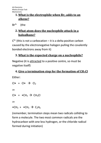 AS Chemistry Inorganic Mechanisms