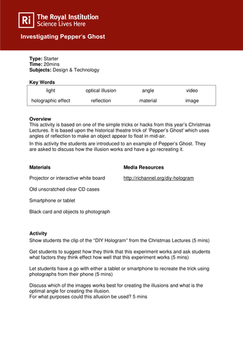 Investigating Pepper's Ghost